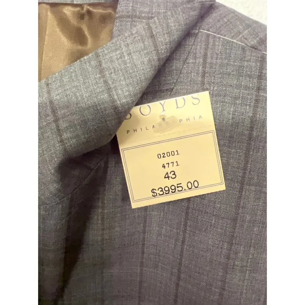 $3995 NEW Brunello cucinelli sz 43 eu54 gray brown stripe suit jacket sport coat